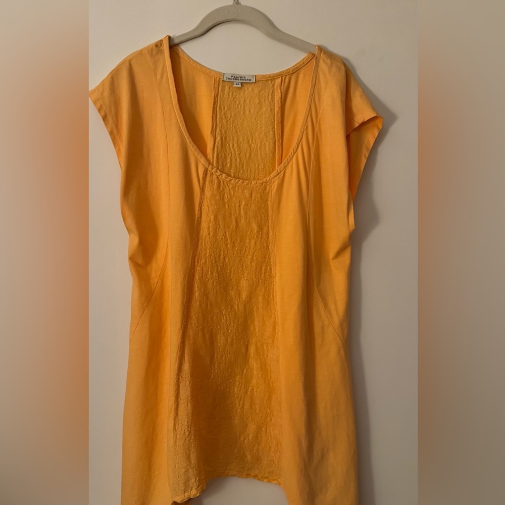 Prairie Underground Organic Cotton Tunic Top – Orange/Coral, Size M